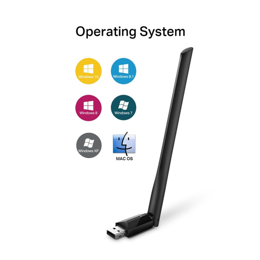 Adaptador TP-Link USB de Banda Dual Inalámbrico de Alta Ganancia AC600