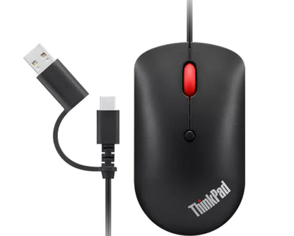Lenovo 4Y51D20850 ratón Oficina Ambidiestro USB Tipo C Óptico 2400 DPI