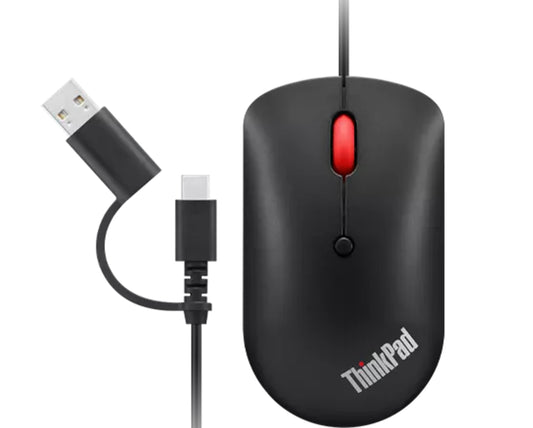 Lenovo 4Y51D20850 ratón Oficina Ambidiestro USB Tipo C Óptico 2400 DPI