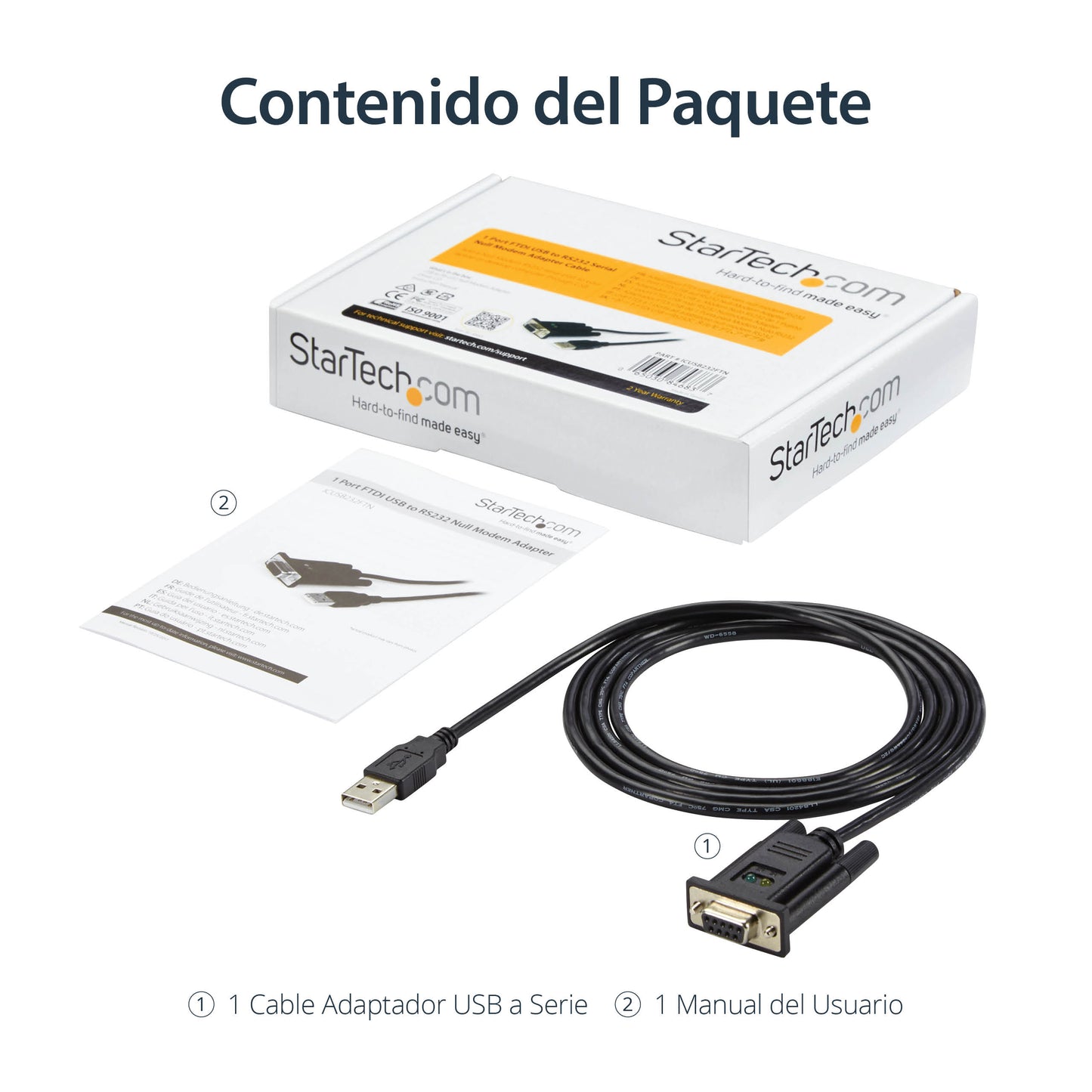 StarTech.com ICUSB232FTN cable serial Negro 1.7 m USB tipo A DB-9