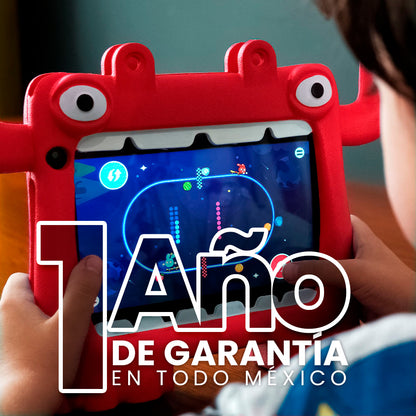 Tableta Vorago 8" PAD-8-KIDS Quadcore 64GB Ram 4GB 2MP/5MP Android 13 Funda Roja