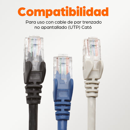 Jack Intellinet Cat 6 de Impacto(Keystone) Color Blanco
