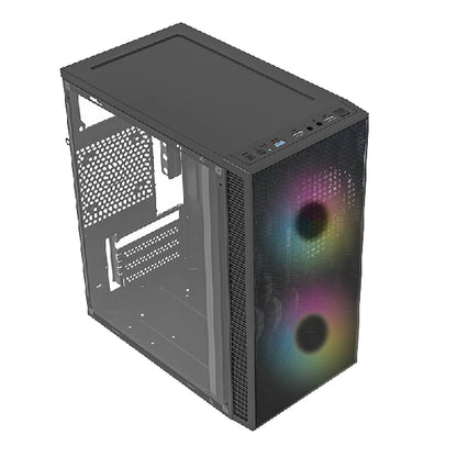 Gabinete Acteck Compacto Mini Torre Fuji GC470  Fuente ATX 500 Advanced Series Negro