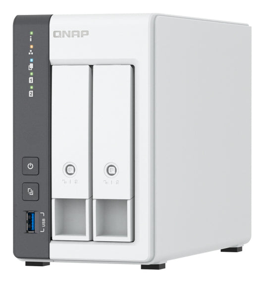 Unidad Almacenamiento NAS QNAP CPU ARM Cortex A55 Quad Core 2.0GHz 4GB RAM RJ45 2.5GbE 2 Bahías 3.5 Linux Sin Discos