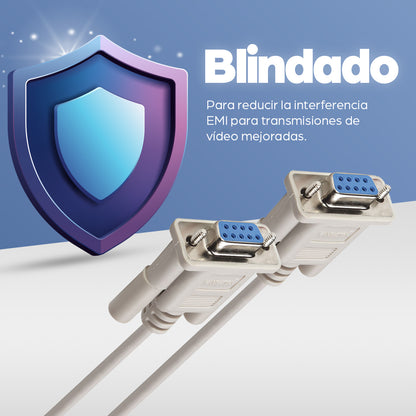 Cable Manhattan Modem DB9H-H 7C 1.8m Color Blanco