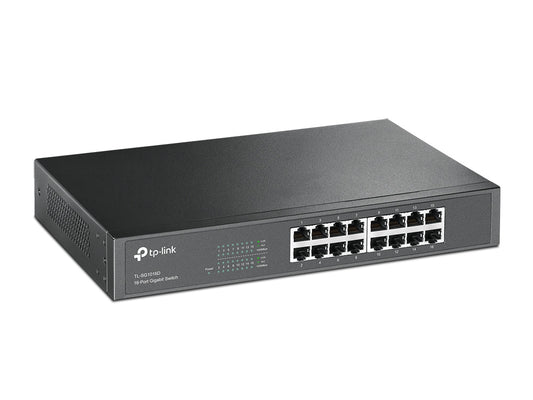 Switch TP-Link TL-SG1016D no administrable, 16 puertos Gigabit 10/100/1000, negro