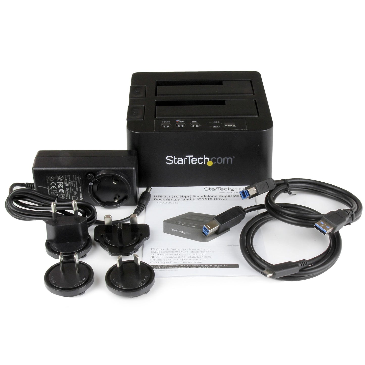 StarTech.com SDOCK2U313R duplicador de datos o soporte Duplicador de discos duros Negro 2 copias
