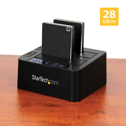StarTech.com SDOCK2U313R duplicador de datos o soporte Duplicador de discos duros Negro 2 copias