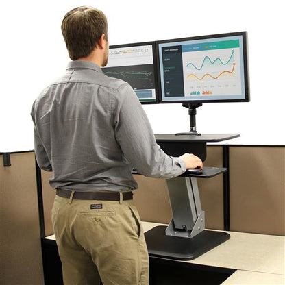 StarTech.com ARMSTS mueble o soporte para dispositivos multimedia Negro, Plata Panel plano Soporte multimedia