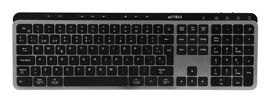 Acteck Inspire Krea TI755 teclado Hogar / Oficina RF inalámbrico + bluetooth QWERTY Español Negro, Gris