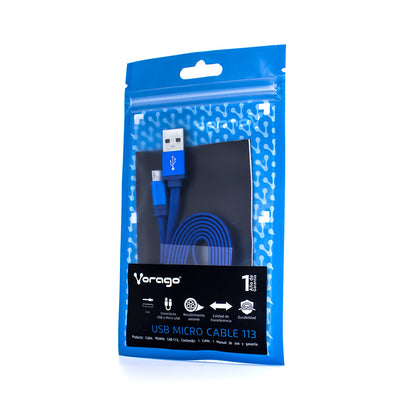 Cable Vorago CAB-113 USB Azul USB 2 a Micro USB 1Metro Bolsa