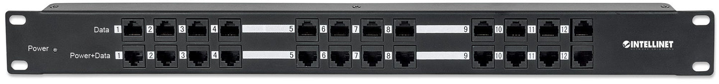 Patch Panel Intellinet de 12 Puertos con Paso de Energía Passive PoE