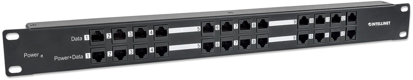 Patch Panel Intellinet de 12 Puertos con Paso de Energía Passive PoE