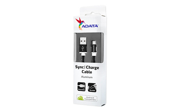 Cable Adata Tejido Usb-v8 100cm Color Negro
