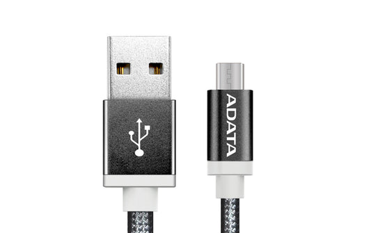 Cable Adata Tejido Usb-v8 100cm Color Negro
