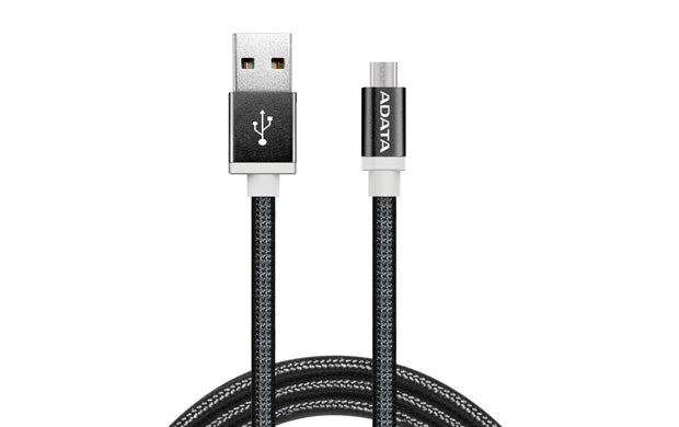 Cable Adata Tejido Usb-v8 100cm Color Negro