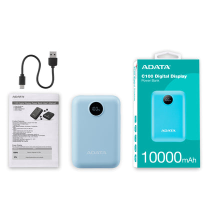 ADATA C100 Polímero de litio 10000 mAh Azul claro