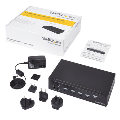 StarTech.com SV431HDU3A2 interruptor KVM Montaje en rack Negro