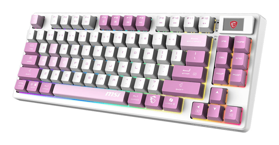 Teclado Gamer MSI Forge GK600 TKL Wireless Violet Inalámbrico RGB USB 2.0 Mecánica lineal