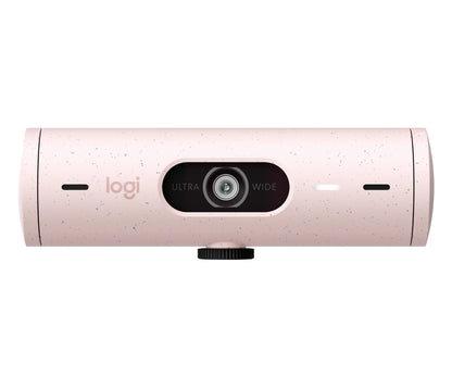 Cámara Web Logitech Brio 500 FHD Resolución 1080p Corrección Iluminación Encuadre Automático Color Rosa