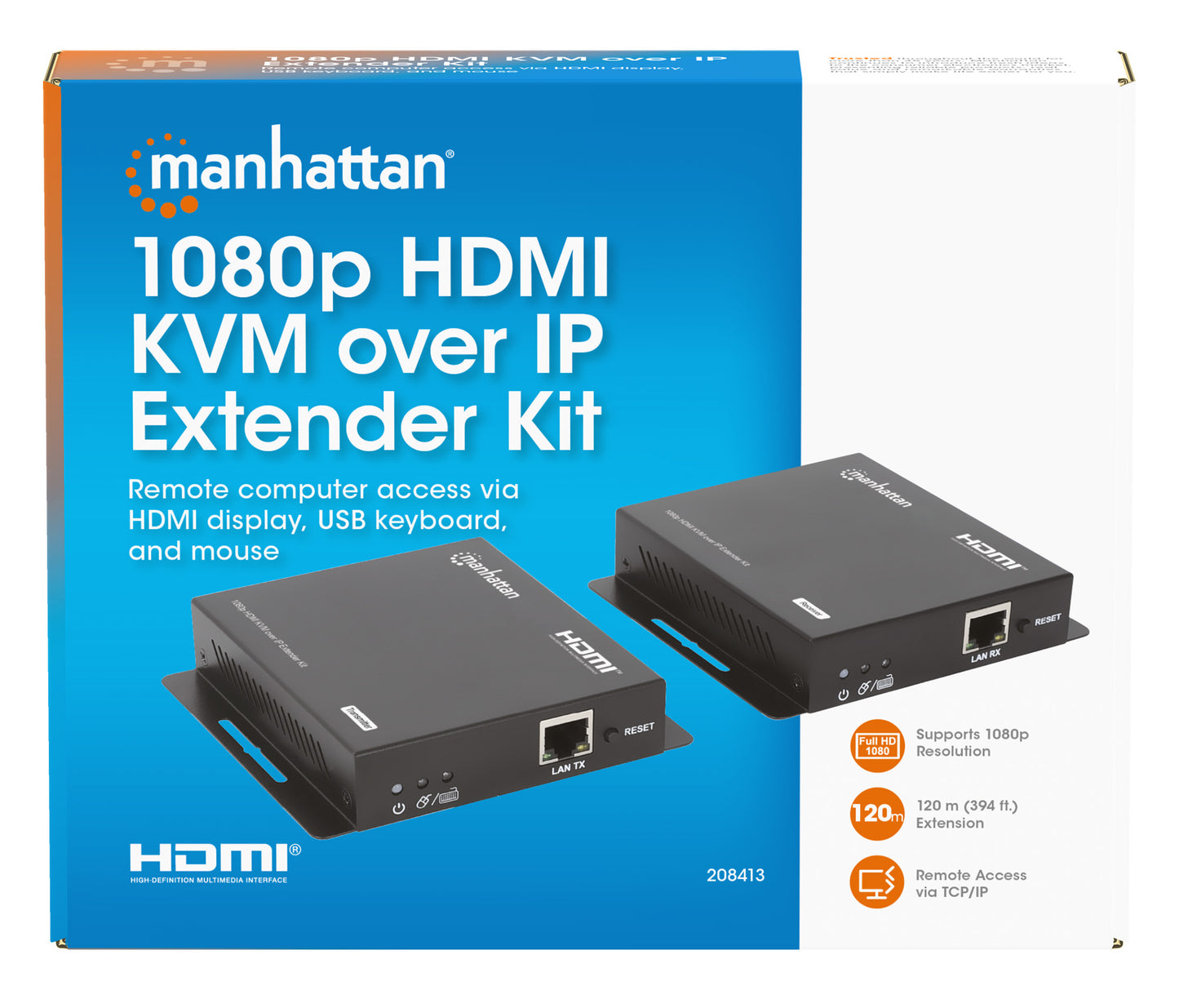 Extensor Video Manhattan HDMI KVM 120M via Cat6 1080p