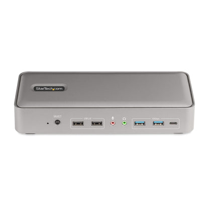 StarTech.com 129N-USBC-KVM-DOCK base para laptop o replicador de puertos Alámbrico USB 3.2 Gen 2 (3.1 Gen 2) Type-C Plata