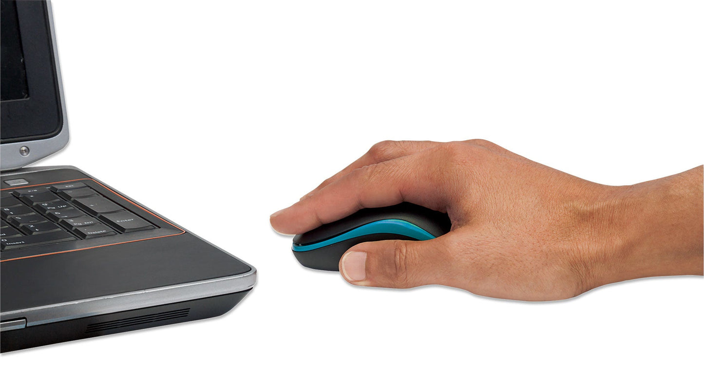 Mouse Manhattan Success Inalámbrico Óptico 1000 dpi Color Negro-Azul