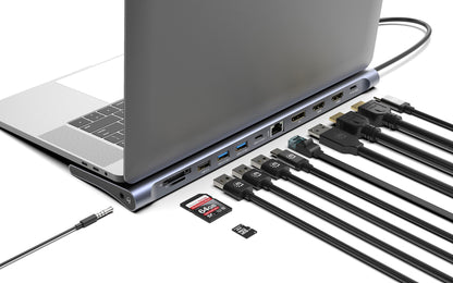 Docking Manhattan USB C 12 ptos HDMIx2 DP USB C PD USB Ax3 RJ45  SD Audio