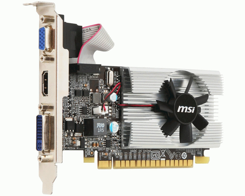Tarjeta de Video GeForce MSI N210 1GB Single Fan DDR3 PCIe 2.0 64 bits 1xHDMI 1xD-Sub 1-DVI