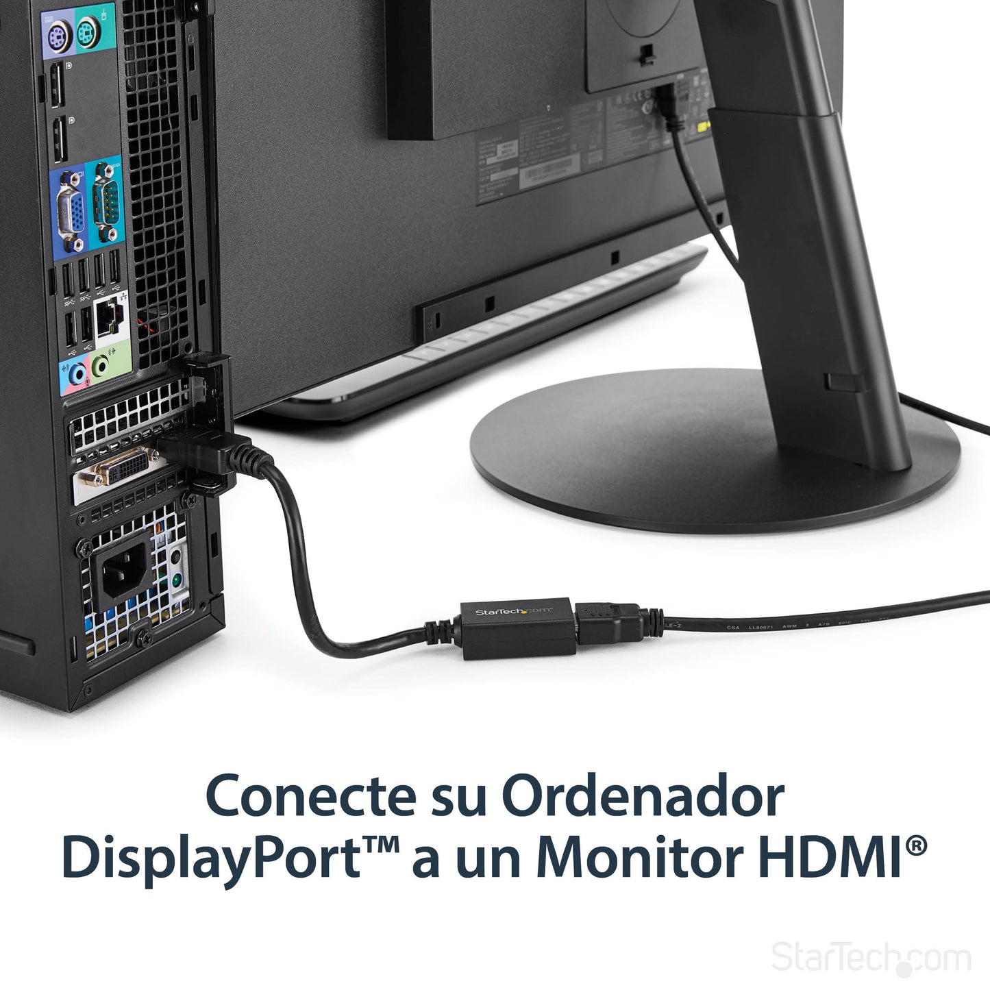 StarTech.com DP2HDMI2 adaptador de cable de vídeo 0.21 m Negro