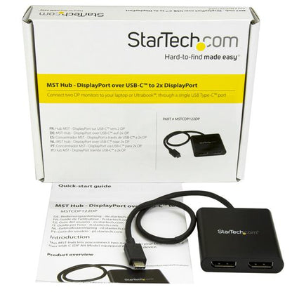 StarTech.com MSTCDP122DP adaptador gráfico USB 3840 x 2160 Pixeles Negro