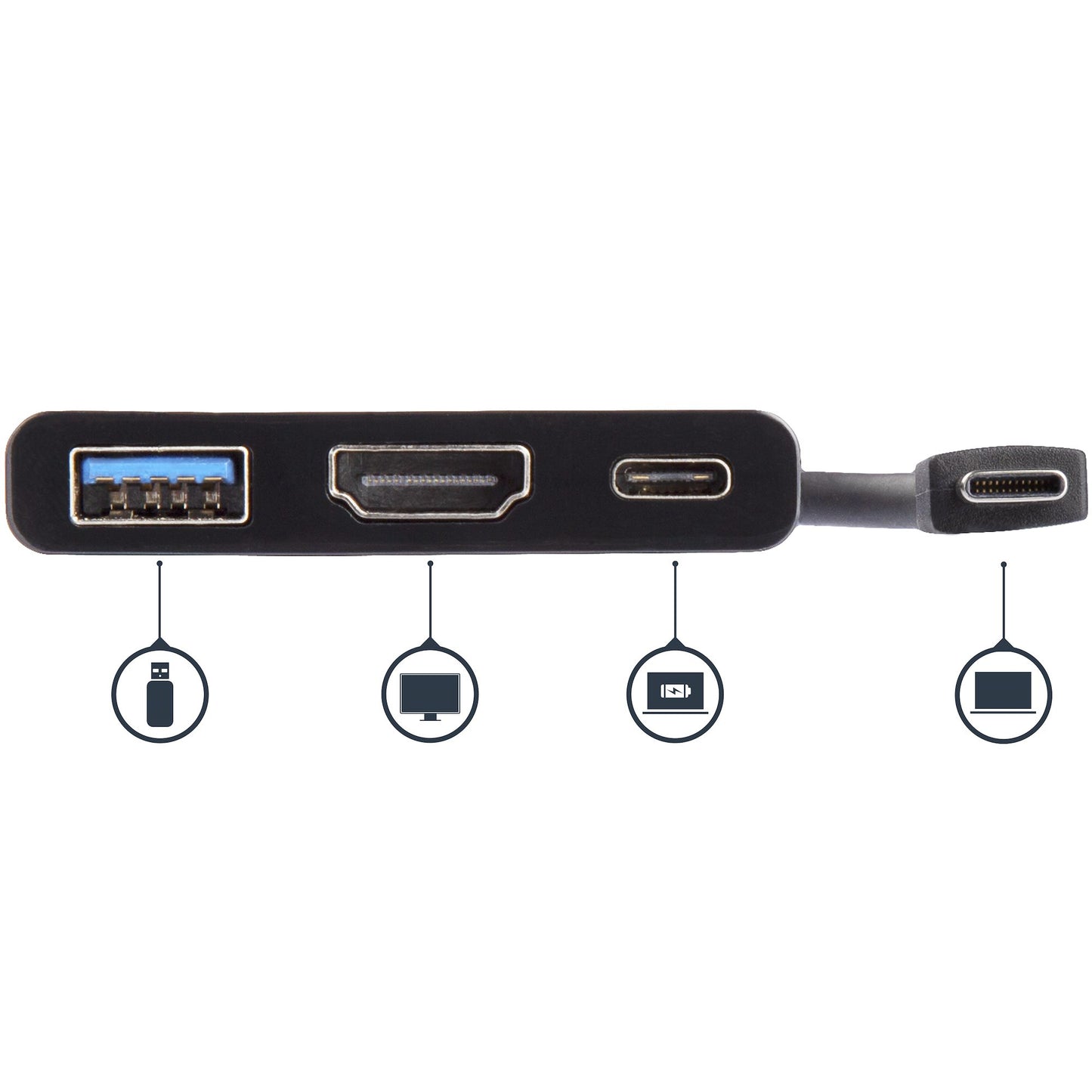 StarTech.com CDP2HDUACP base para laptop o replicador de puertos Alámbrico USB 3.2 Gen 1 (3.1 Gen 1) Type-C Negro