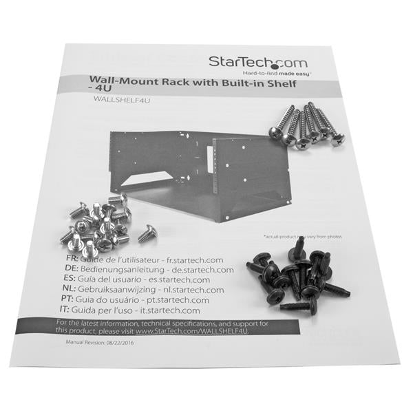 StarTech.com WALLSHELF4U armario rack Bastidor de pared Negro