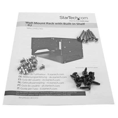 StarTech.com WALLSHELF4U armario rack Bastidor de pared Negro