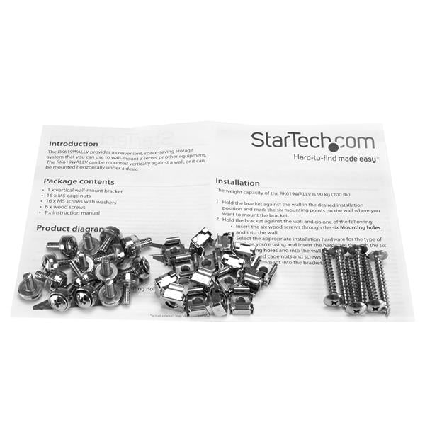 StarTech.com RK619WALLV armario rack Bastidor de pared Negro