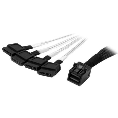 StarTech.com SAS43SAT1M cable Serial Attached SCSI (SAS) Negro, Plata