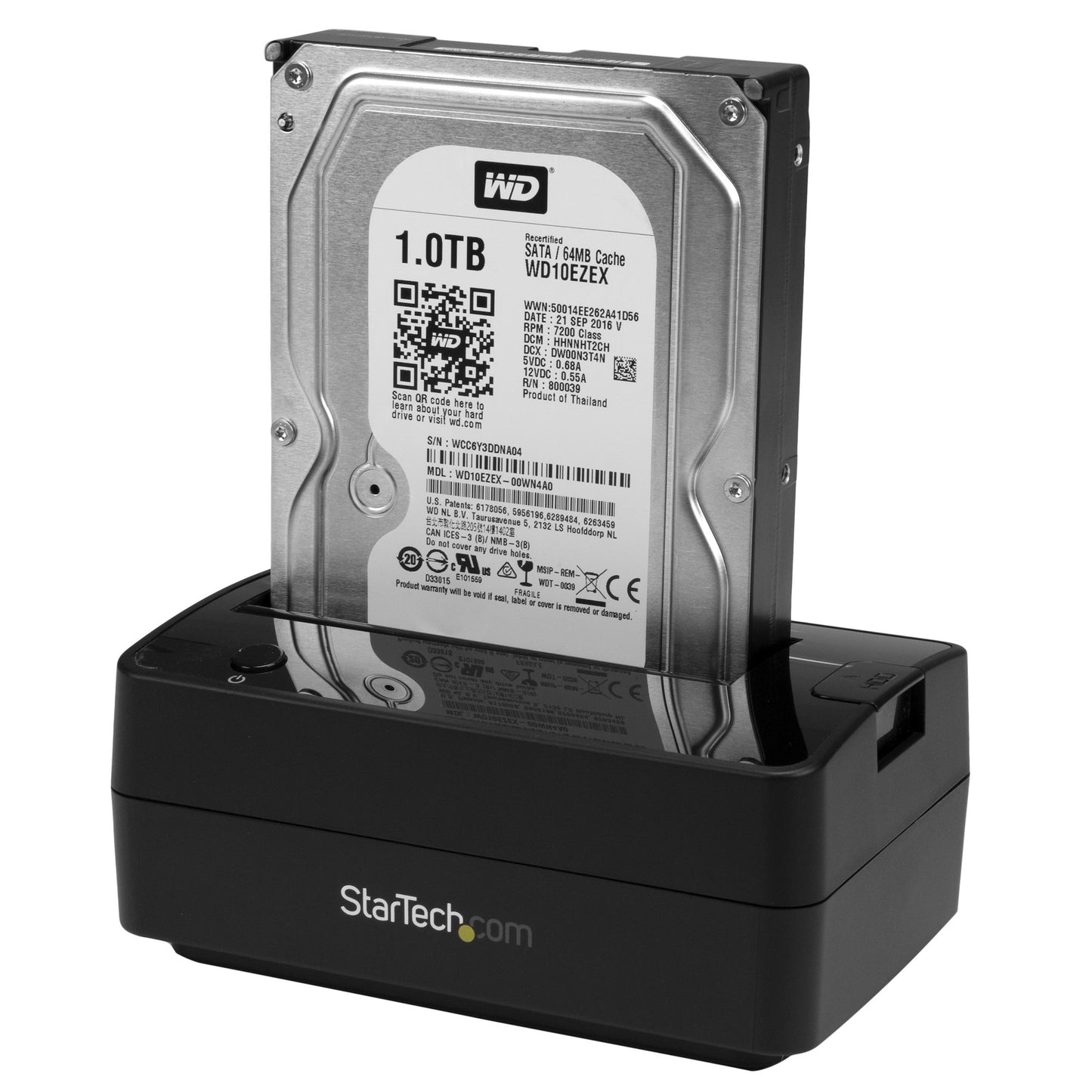 StarTech.com SDOCKU313E base de conexión para disco duro USB 3.2 Gen 2 (3.1 Gen 2) Type-B Negro