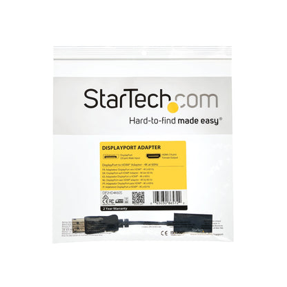 StarTech.com DP2HD4K60S adaptador de cable de vídeo 0.215 m Negro