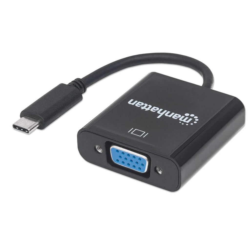 Convertidor Manhattan Video USB-C 3.1 a VGA-H Color Negro