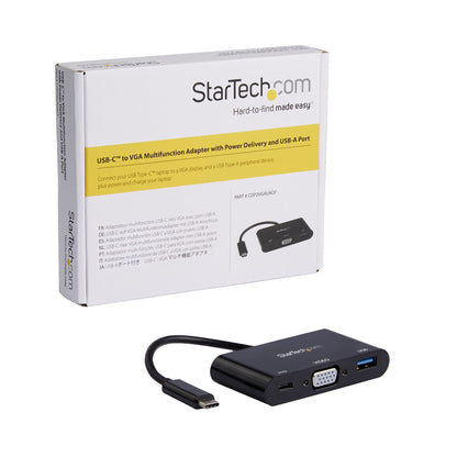 StarTech.com CDP2VGAUACP base para laptop o replicador de puertos Alámbrico USB 3.2 Gen 1 (3.1 Gen 1) Type-C Negro
