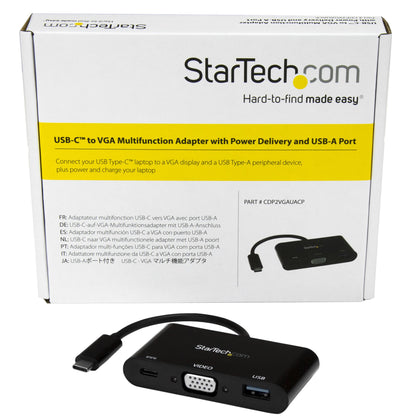 StarTech.com CDP2VGAUACP base para laptop o replicador de puertos Alámbrico USB 3.2 Gen 1 (3.1 Gen 1) Type-C Negro