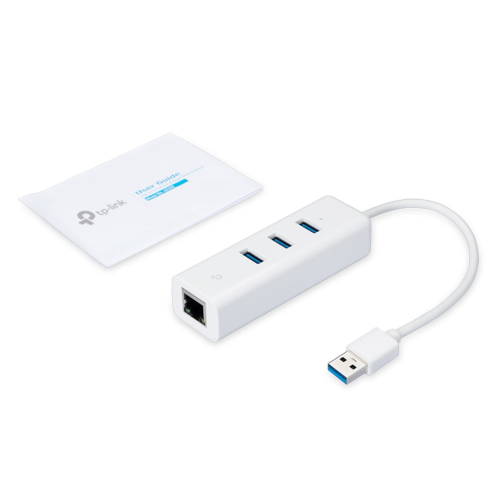 TP-Link UE330 base para laptop o replicador de puertos Alámbrico USB 3.2 Gen 1 (3.1 Gen 1) Type-A Blanco