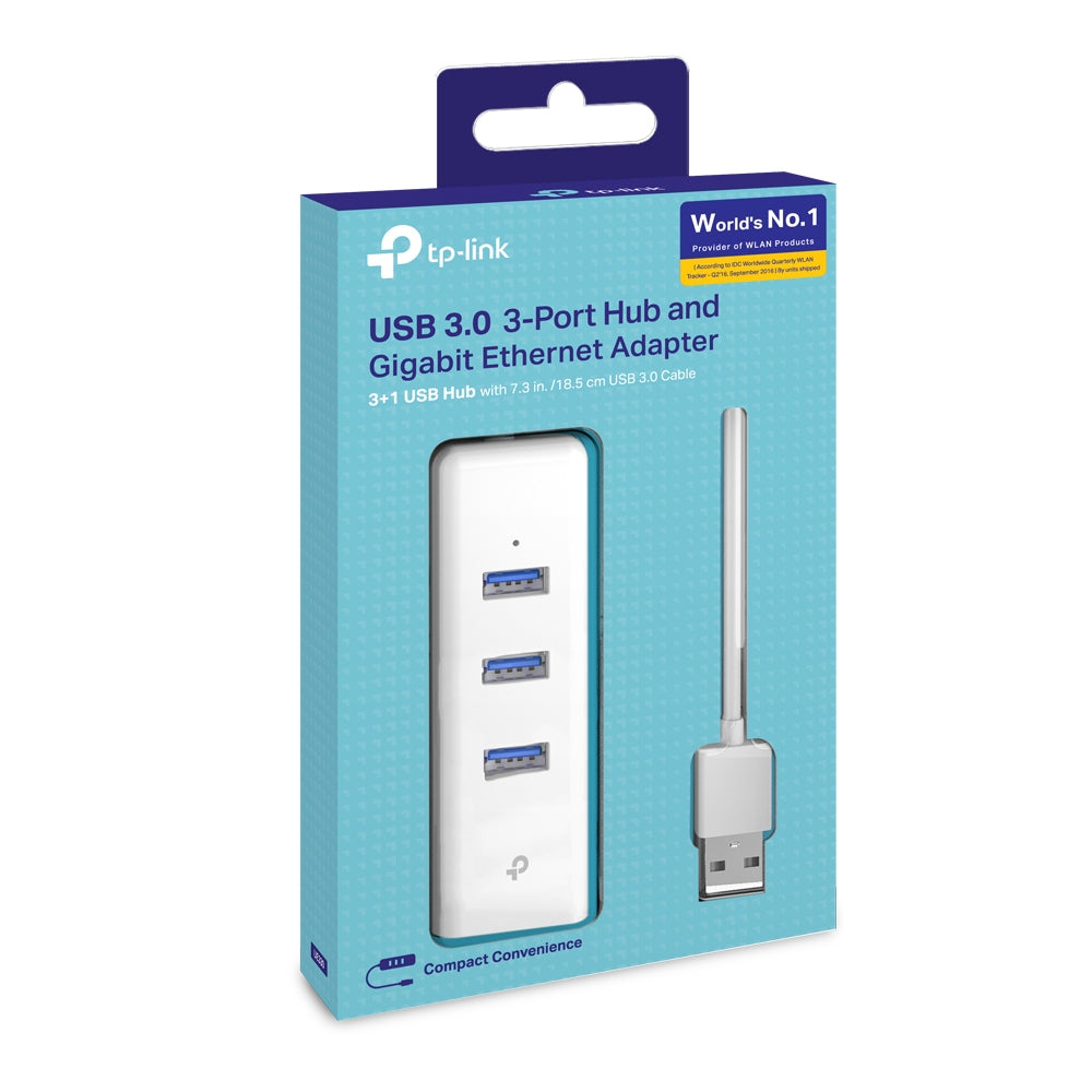TP-Link UE330 base para laptop o replicador de puertos Alámbrico USB 3.2 Gen 1 (3.1 Gen 1) Type-A Blanco