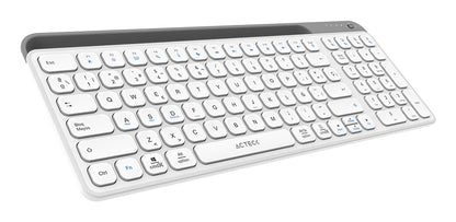 Acteck Inspire Trek TI747 teclado Universal RF inalámbrico + bluetooth QWERTY Español Gris, Blanco