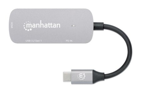 Manhattan 130707 base para laptop o replicador de puertos Alámbrico USB 3.2 Gen 1 (3.1 Gen 1) Type-C Aluminio