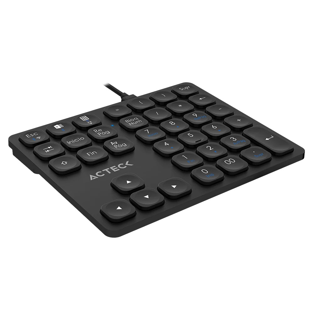 Teclado Numérico Acteck Multidispositivo Inspire Pad Pro TN480  / 2.4 MHz + 2 modos BT  Recargable / Advanced Negro