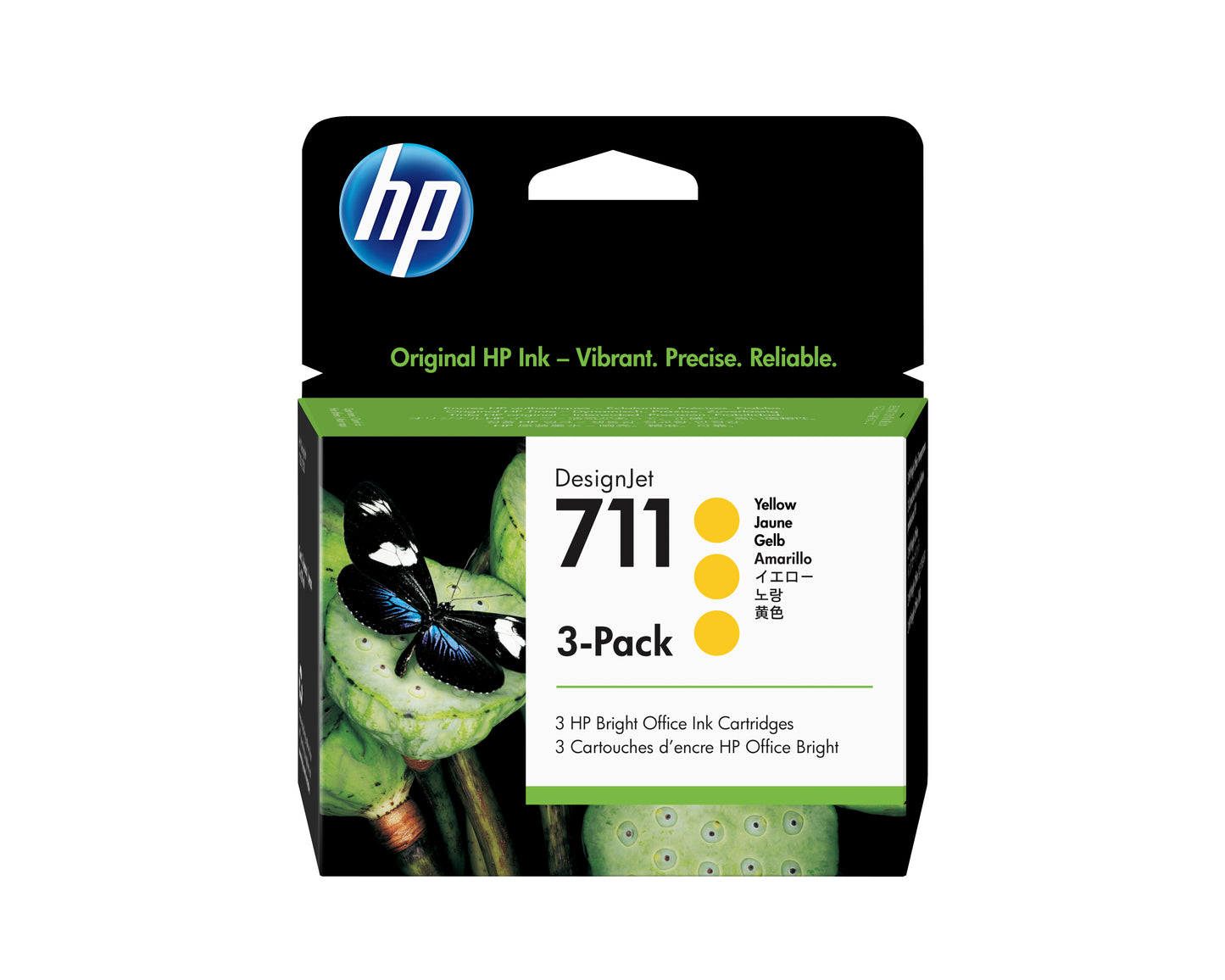 Tinta HP LF 711 Amarillo 3Pack DesignJet