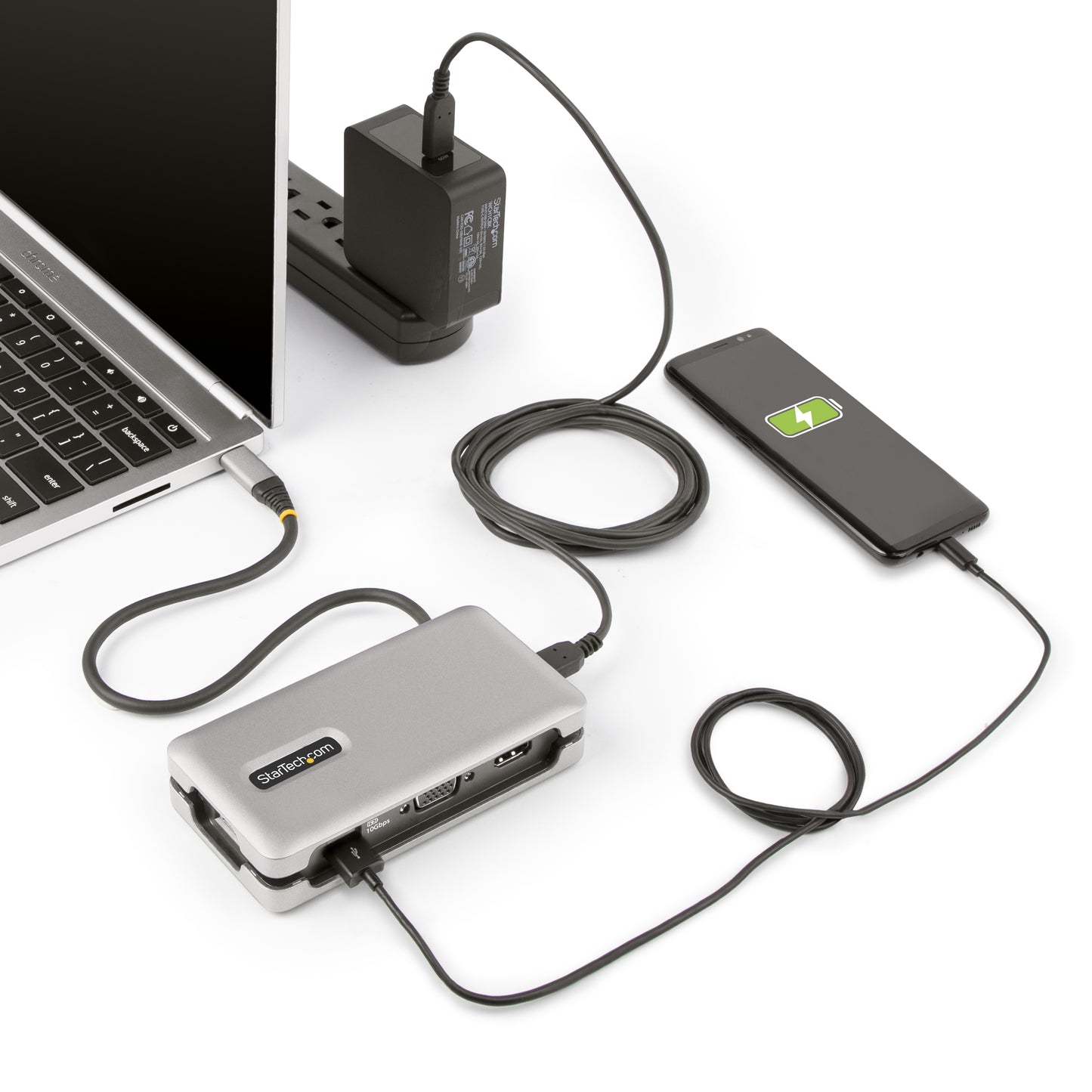 StarTech.com DKT31CVHPD3 base para laptop o replicador de puertos Alámbrico USB 3.2 Gen 2 (3.1 Gen 2) Type-C Gris