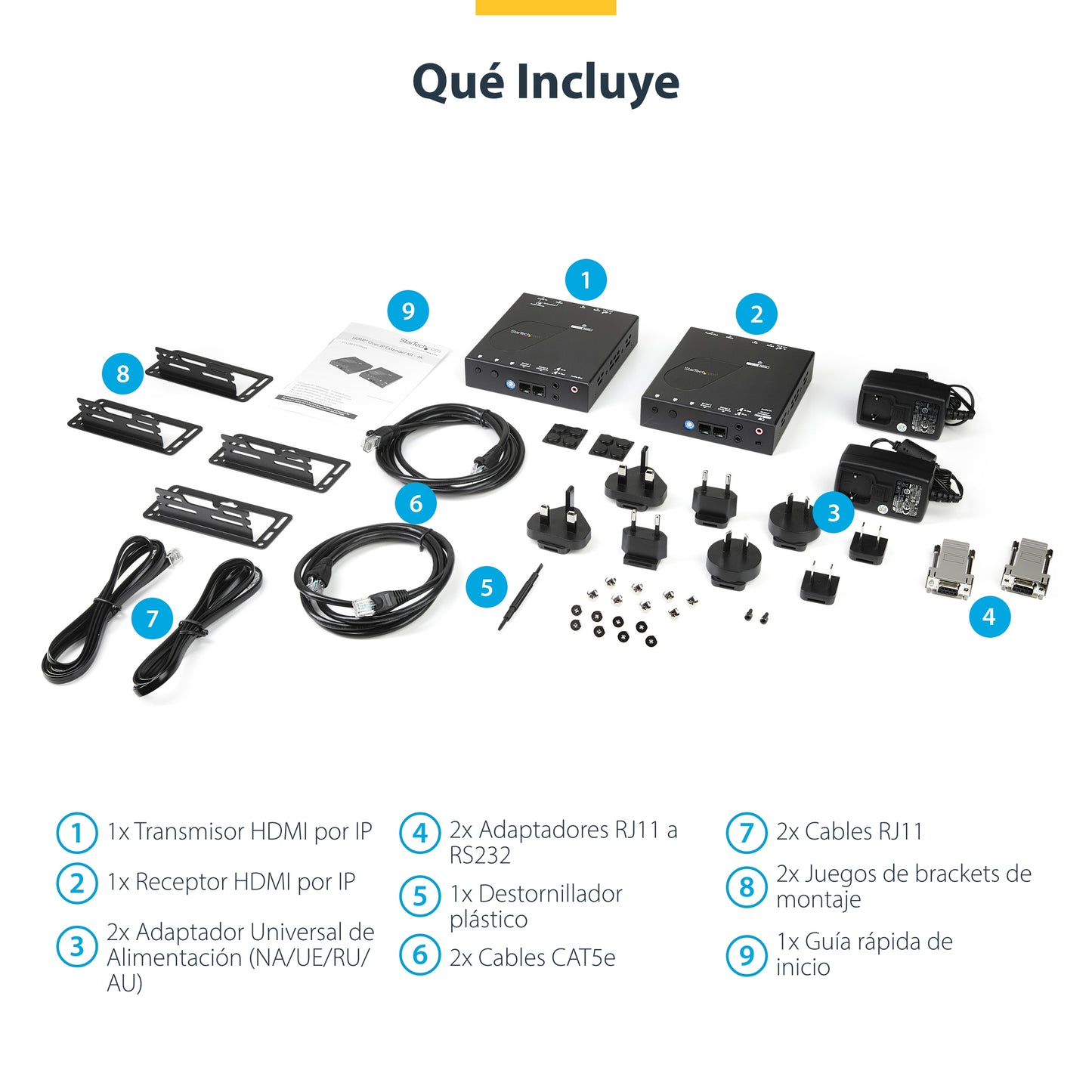 StarTech.com ST12MHDLAN4K extensor de audio/video Transmisor y receptor AV Negro