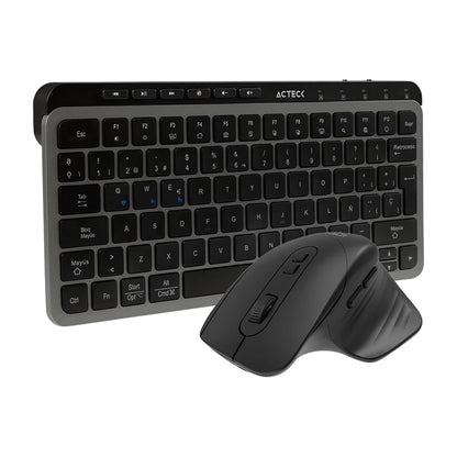 Acteck Creator Krea MK750 teclado Ratón incluido Universal RF inalámbrico + bluetooth QWERTY Español Negro, Gris
